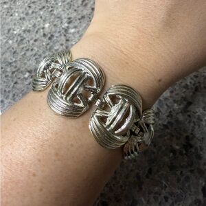 Vintage Silver Tone Chunky Bracelet